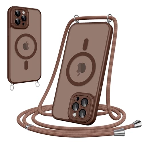 Woijrly Magnetische Handykette mit Band für iPhone 16 Pro Max Hülle - Necklace HandyHülle Durchscheinende mit Kameraschutz, justierbarer und Abnehmbarer Kette, Crossbody Magnet Clear Cover, Braun Woijrly Magnetische Handykette mit Band für iPhone 16 Pro Max Hülle - Necklace HandyHülle Durchscheinende mit Kameraschutz, justierbarer und Abnehmbarer Kette, Crossbody Magnet Clear Cover, Braun von Woijrly