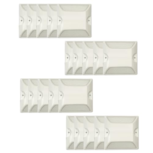 10 Stück Reflektierender Markierungsnagel, Parkplatz Markierung Gartenweg Treppen Gelb (weiß - 20 packen) von Wokyo