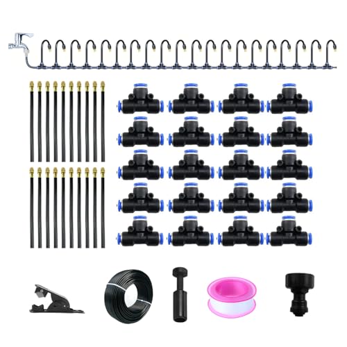 Automatisches Bewässerungssystem mit 10 biegbaren zerstäubenden Kupferdüsen und 50 Fuß 5/16 Zoll Schlauch, 360° gebogenes Tropfbewässerungssystem Kit für Gewächshaus, Hof, Rasen, Pflanzenbewässerung Automatisches Bewässerungssystem mit 10 biegbaren zerstäubenden Kupferdüsen und 50 Fuß 5/16 Zoll Schlauch, 360° gebogenes Tropfbewässerungssystem Kit für Gewächshaus, Hof, Rasen, Pflanzenbewässerung von Wokyo