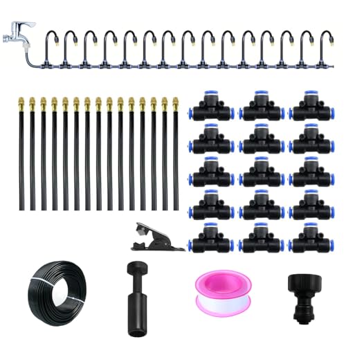 Automatisches Bewässerungssystem mit 10 biegbaren zerstäubenden Kupferdüsen und 50 Fuß 5/16 Zoll Schlauch, 360° gebogenes Tropfbewässerungssystem Kit für Gewächshaus, Hof, Rasen, Pflanzenbewässerung Automatisches Bewässerungssystem mit 10 biegbaren zerstäubenden Kupferdüsen und 50 Fuß 5/16 Zoll Schlauch, 360° gebogenes Tropfbewässerungssystem Kit für Gewächshaus, Hof, Rasen, Pflanzenbewässerung von Wokyo