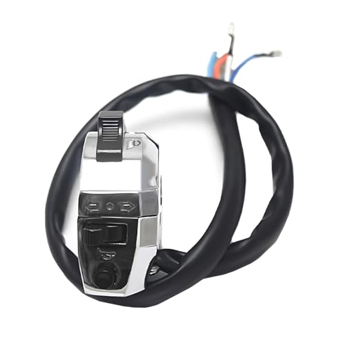 Motorrad-Funktionsschalter, Aluminium, universeller Motorrad-Lenkerschalter, Hupen-Blinker, An-/Aus-Taste, Lichtschalter, Blinker-Druckknopf für 22-mm-Lenker von Wokyo