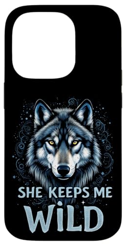 SHE KEEPS ME WILD Wolf Hülle für iPhone 14 Pro von Wolf Designs