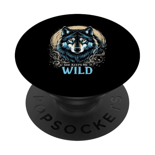 SHE KEEPS ME WILD Wolf PopSockets Klebender PopGrip SHE KEEPS ME WILD Wolf PopSockets Klebender PopGrip von Wolf Designs