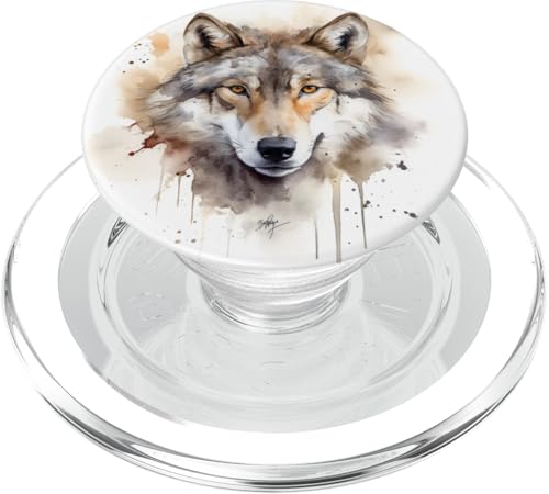 Wolf Design im Aquarell Style PopSockets PopGrip für MagSafe Wolf Design im Aquarell Style PopSockets PopGrip für MagSafe von Wolf Designs