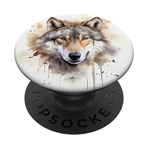 Wolf Design im Aquarell Style PopSockets Klebender PopGrip Wolf Design im Aquarell Style PopSockets Klebender PopGrip von Wolf Designs