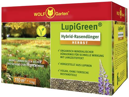 WOLF-Garten 77AR1011650 LUPIGREEN Hybrid Herbst-Rasendünger LU-H 110 5kg von Wolf-Garten