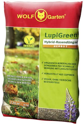 WOLF-Garten 77AR1012650 LU-H 220 D/A LupiGreen® HYBRID-RASENDÜNGER HERBST 1St. von Wolf-Garten