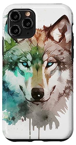 Hülle für iPhone 11 Pro Wolf Portrait Aquarell von Wolf Merch