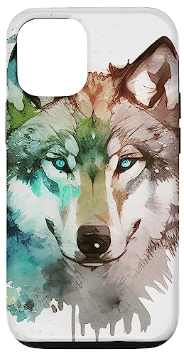 Hülle für iPhone 12/12 Pro Wolf Portrait Aquarell von Wolf Merch