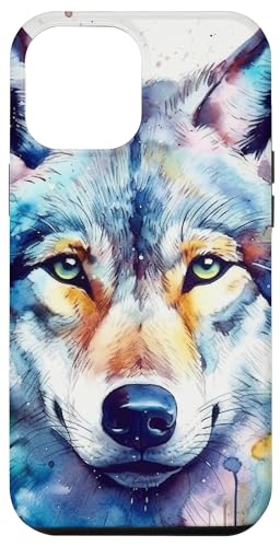 Hülle für iPhone 12 Pro Max Wolf Aquarell Illustration Grafik von Wolf Merch