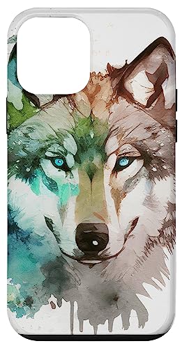 Hülle für iPhone 12 mini Wolf Portrait Aquarell von Wolf Merch