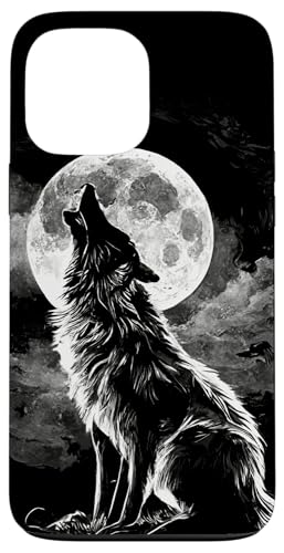 Hülle für iPhone 13 Pro Max Heulender Wolf vor dem Mond von Wolf Merch