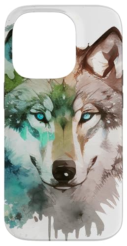 Hülle für iPhone 14 Pro Wolf Portrait Aquarell von Wolf Merch
