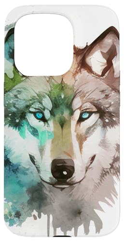 Hülle für iPhone 15 Pro Wolf Portrait Aquarell von Wolf Merch