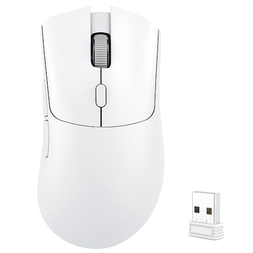Superleichte kabellose Gaming Maus 2.4G, Computermäuse bis zu 3600 DPI, wiederaufladbare optische Gaming Maus, extra lange Lebensdauer für PC / Mac / Laptop / PS5 / XBOX, 6 programmierbare Tasten von WolfLawS