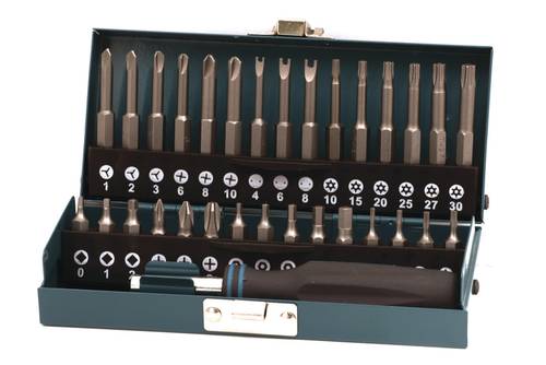 Wolfcraft 1386000 Bit-Set 31teilig Kreuzschlitz Phillips, Innen-Vierkant (Robertson), Sechsrund BO, von Wolfcraft