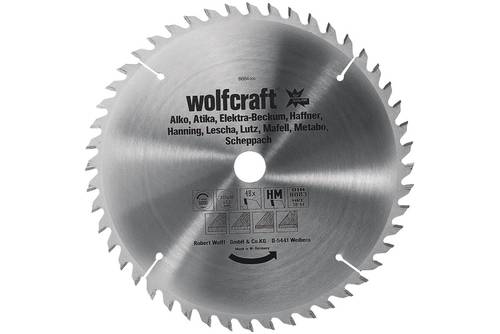 Wolfcraft 6680000 Hartmetall Kreissägeblatt 250 x 30mm Zähneanzahl: 42 1St. von Wolfcraft
