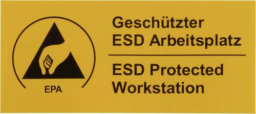 Wolfgang Warmbier ESD-Warnschild Gelb, Schwarz (L x B) 90mm x 40mm 2850.4090.DE selbstklebend von Wolfgang Warmbier