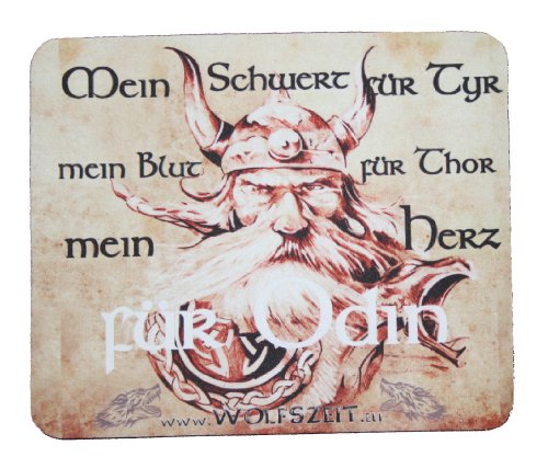 Mousepad Mausunterlage Mein Schwert für Tyr Mein Blut für Thor Mein Herz FÜR Odin - Asatru Heidentum von Wolfszeit