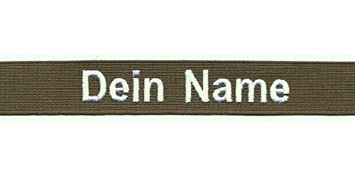 Namensschild OHNE KLETT - Bestickt mit eigenem Namen/Text - diverse Farben möglich (120mm) - personalisiert von Wolfszeit