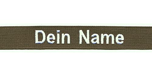 Namensschild OHNE KLETT - Bestickt mit eigenem Namen/Text - diverse Farben möglich (135mm) - personalisiert von Wolfszeit