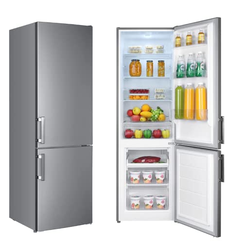 WOLKENSTEIN KGK280D Stand Kühl-Gefrierkombination | Inox Design | 180x55cm | 191L Kühlen+71L Gefrieren | Leiser Betrieb 40dB | Energieverbrauch 168kWh/Jahr | Silber von Wolkenstein