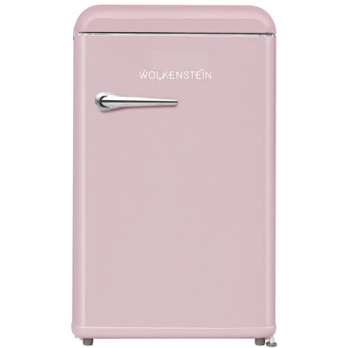 WOLKENSTEIN Retro Kühl-Gefrierkombination Kühlschrank WKS125RT SP Pink | 50er Jahre Retro Look | Nutzinhalt 118L| 3*** Gefrierfach | Höhe 89,50cm | Kühlteil 106L | Gefrierteil 12L | 170 kWh | 41dB von Wolkenstein