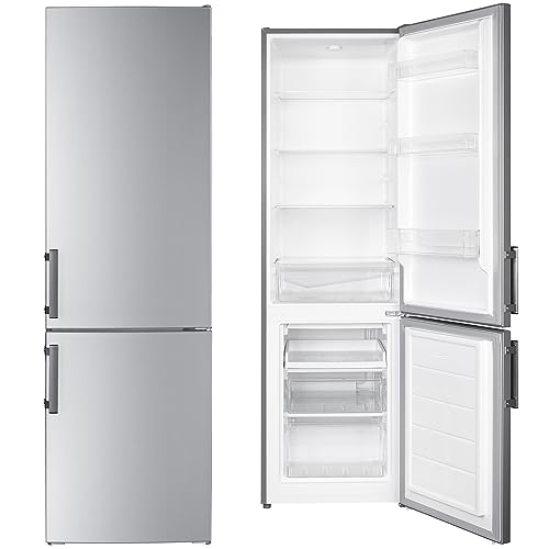 Wolkenstein KGK180E Kühl-Gefrierkombination | 262 L | 180 cm hoch | Inox Design | 71 Liter 4 Sterne Gefrierfach | 40 dB | Wechselbarer Türanschlag von Wolkenstein