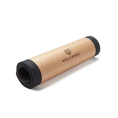 Wolvende Premium Filz Schreibtischunterlage | Groß 40 x 91,4 cm | Multifunktionale Schreibtischunterlage für Home Office | Dunkelgrau von Wolvende