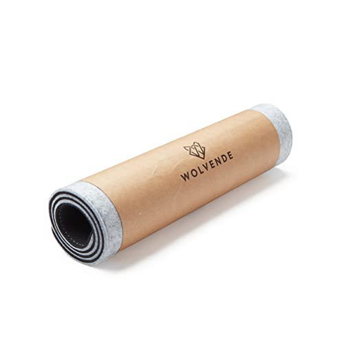 Wolvende Premium Filz Schreibtischunterlage | Klein 30 cm x 70 cm | Multifunktionale Schreibtischunterlage für Home Office | Hellgrau von Wolvende