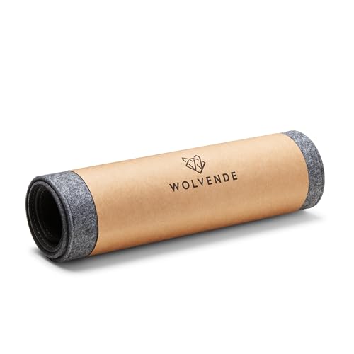 Wolvende Premium Filz Schreibtischunterlage | Multifunktionale Schreibtischunterlage für Home Office (Mittelgrau, 30 cm x 70 cm) von Wolvende