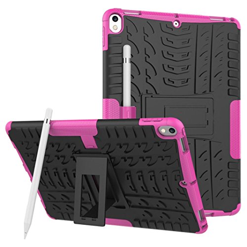 womail Two in One Shock Hybrid-Schutzhülle mit Ständer für für iPad Pro, 26,7 cm rosa hot pink von Womail