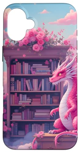 Dragon Librarian Bücherleseliebhaber Dragon Readers Hülle für iPhone 16 Plus Dragon Librarian Bücherleseliebhaber Dragon Readers Hülle für iPhone 16 Plus von Women Men Girls Dragon Librarian Book Phone Popper