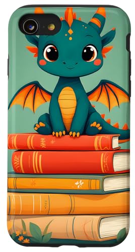 Dragon Librarian Bücherleseliebhaber Dragon Readers Hülle für iPhone SE (2020) / 7 / 8 von Women Men Girls Dragon Librarian Book Phone Popper