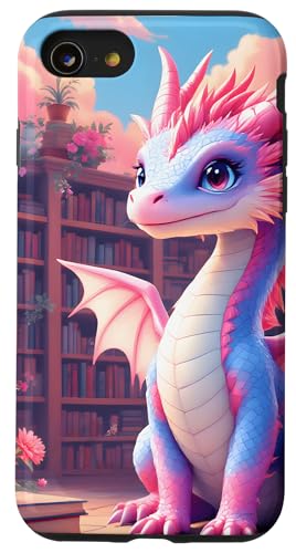 Dragon Librarian Bücherleseliebhaber Dragon Readers Hülle für iPhone SE (2020) / 7 / 8 von Women Men Girls Dragon Librarian Book Phone Popper