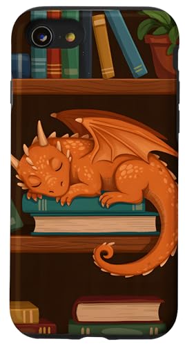 Dragon Librarian Bücherleseliebhaber Dragon Readers Hülle für iPhone SE (2020) / 7 / 8 von Women Men Girls Dragon Librarian Book Phone Popper