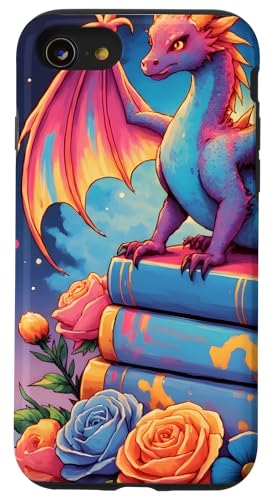 Dragon Librarian Bücherleseliebhaber Dragon Readers Hülle für iPhone SE (2020) / 7 / 8 von Women Men Girls Dragon Librarian Book Phone Popper