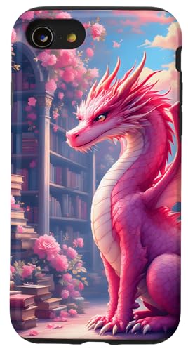 Dragon Librarian Bücherleseliebhaber Dragon Readers Hülle für iPhone SE (2020) / 7 / 8 von Women Men Girls Dragon Librarian Book Phone Popper