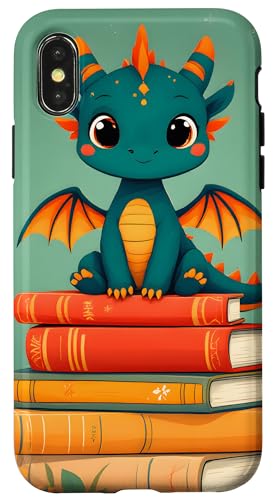 Dragon Librarian Bücherleseliebhaber Dragon Readers Hülle für iPhone X/XS Dragon Librarian Bücherleseliebhaber Dragon Readers Hülle für iPhone X/XS von Women Men Girls Dragon Librarian Book Phone Popper