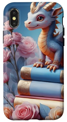 Dragon Librarian Bücherleseliebhaber Dragon Readers Hülle für iPhone X/XS Dragon Librarian Bücherleseliebhaber Dragon Readers Hülle für iPhone X/XS von Women Men Girls Dragon Librarian Book Phone Popper