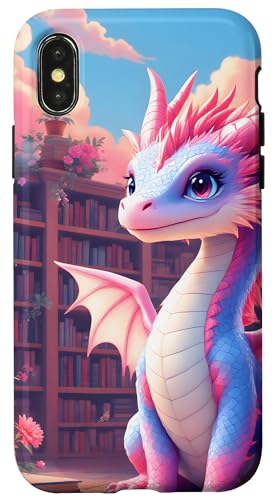 Dragon Librarian Bücherleseliebhaber Dragon Readers Hülle für iPhone X/XS Dragon Librarian Bücherleseliebhaber Dragon Readers Hülle für iPhone X/XS von Women Men Girls Dragon Librarian Book Phone Popper
