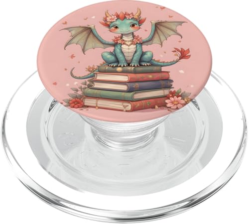 Dragon Librarian Bücherleseliebhaber Dragon Readers PopSockets PopGrip für MagSafe Dragon Librarian Bücherleseliebhaber Dragon Readers PopSockets PopGrip für MagSafe von Women Men Girls Dragon Librarian Book Phone Popper