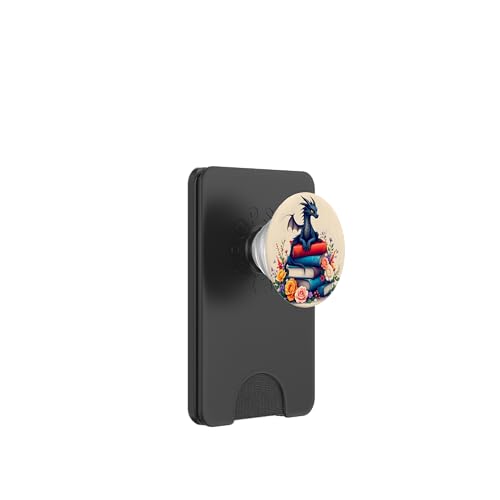 Dragon Librarian Bücherleseliebhaber Dragon Readers PopSockets PopWallet für MagSafe Dragon Librarian Bücherleseliebhaber Dragon Readers PopSockets PopWallet für MagSafe von Women Men Girls Dragon Librarian Book Phone Popper