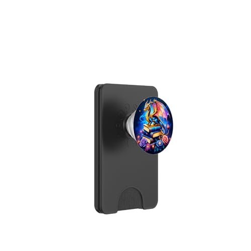 Dragon Librarian Bücherleseliebhaber Dragon Readers PopSockets PopWallet für MagSafe Dragon Librarian Bücherleseliebhaber Dragon Readers PopSockets PopWallet für MagSafe von Women Men Girls Dragon Librarian Book Phone Popper