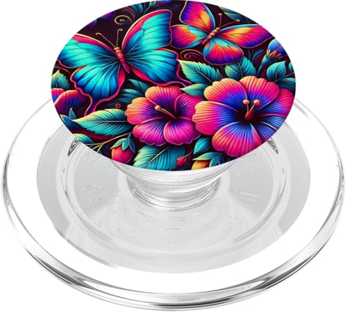 Blaugrün Schmetterlinge Muster Elegant Natur Blaugrün Schmetterling PopSockets PopGrip für MagSafe von Women's Butterflies Accessories With Butterfly Art