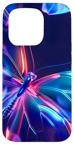Blaugrün Schmetterlinge Muster Natur Lila Schmetterling Hülle für iPhone 15 Pro von Women's Butterflies Accessories With Butterfly Art