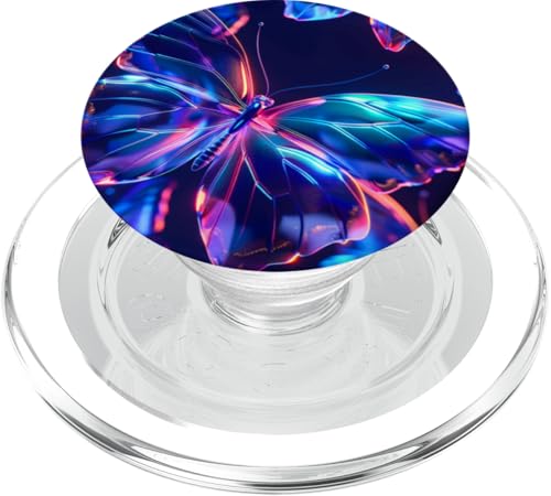 Blaugrün Schmetterlinge Muster Natur Lila Schmetterling PopSockets PopGrip für MagSafe von Women's Butterflies Accessories With Butterfly Art