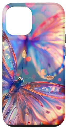 Blaugrün Weiß Schmetterlinge Muster Elegant Natur Schmetterling Hülle für iPhone 12/12 Pro von Women's Butterflies Accessories With Butterfly Art