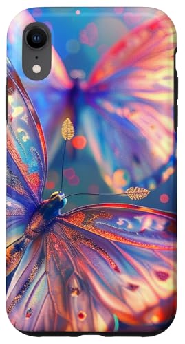 Blaugrün Weiß Schmetterlinge Muster Elegant Natur Schmetterling Hülle für iPhone XR von Women's Butterflies Accessories With Butterfly Art