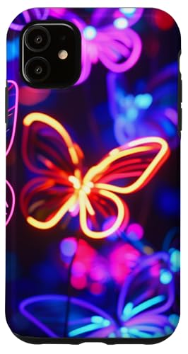 Lila Schmetterlinge Muster Elegant Natur Lila Schmetterling Hülle für iPhone 11 von Women's Butterflies Accessories With Butterfly Art